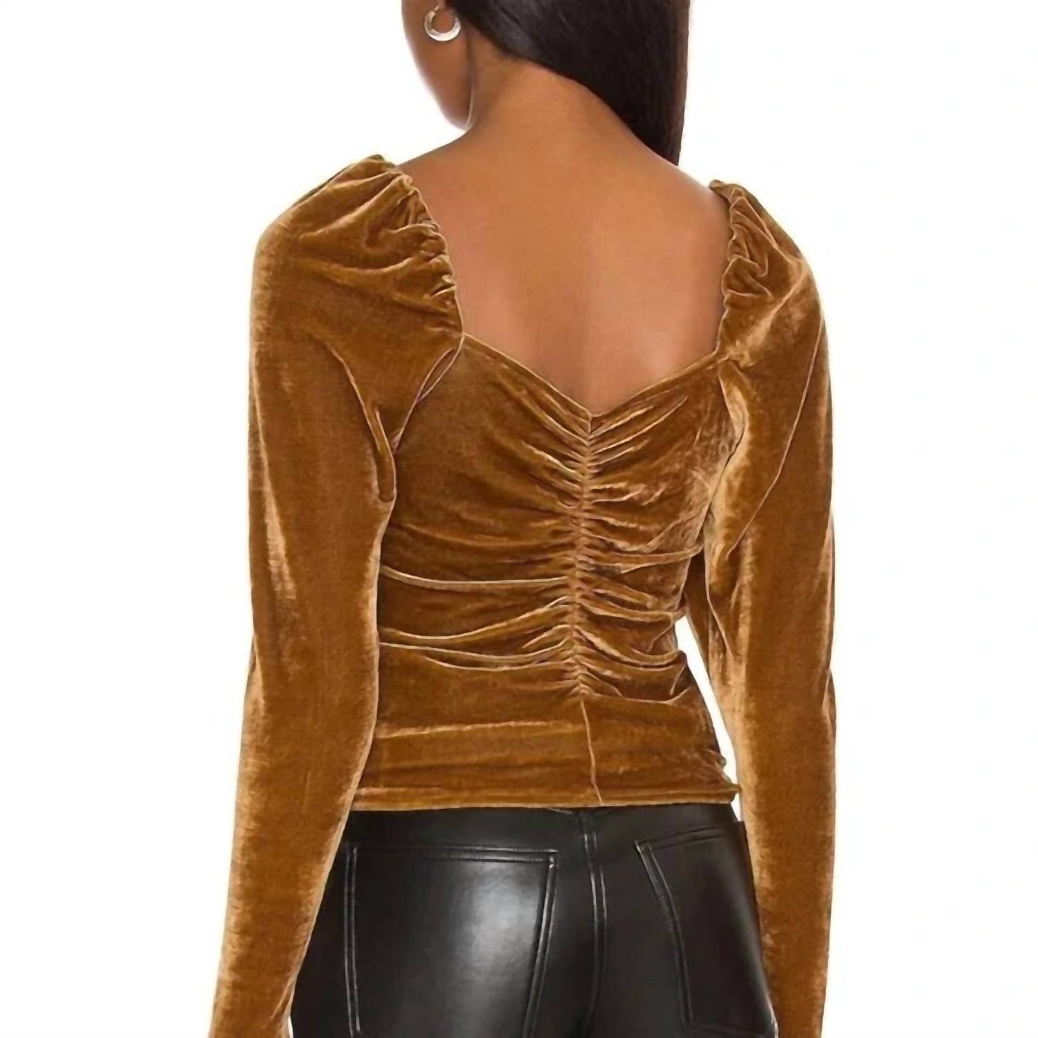 Bb Dakota - Ruched Front Velvet Top