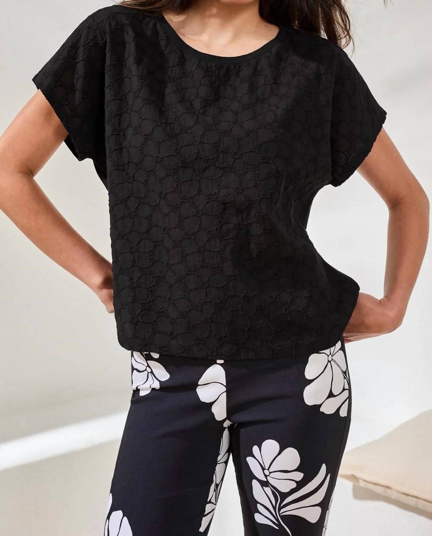 Tribal - Cap Sleeve Crew Neck Tee