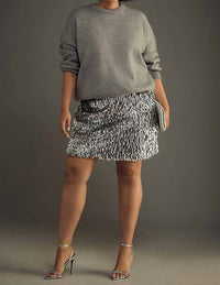 Mare Mare - Long-sleeve Knit Sequin Mini Dress