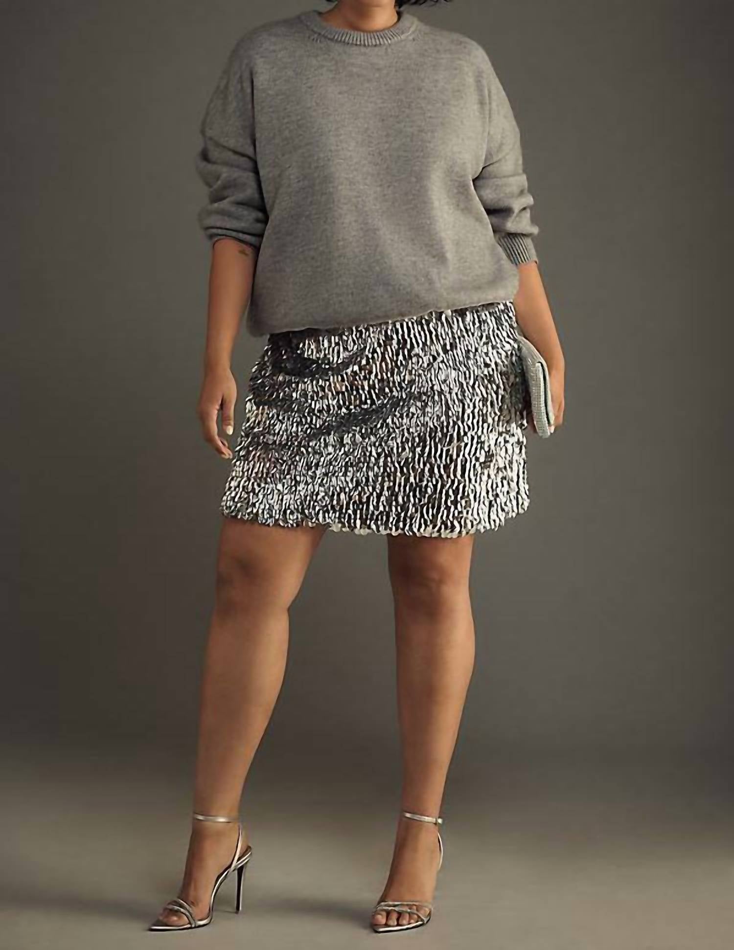 Mare Mare - Long-sleeve Knit Sequin Mini Dress