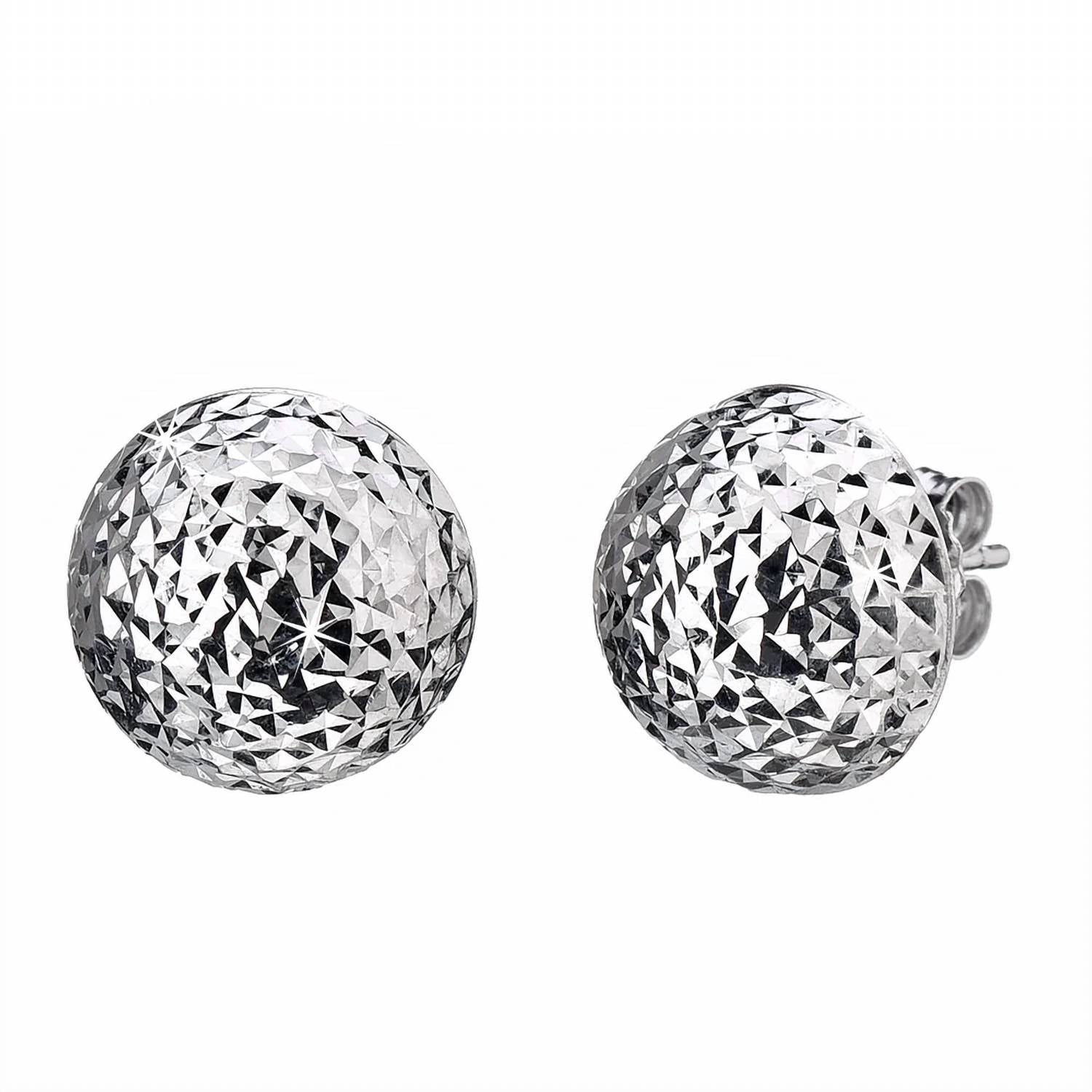 Gold & Honey - Women's Set Of Mesh Drop And Diamond Cut Stud Earrings