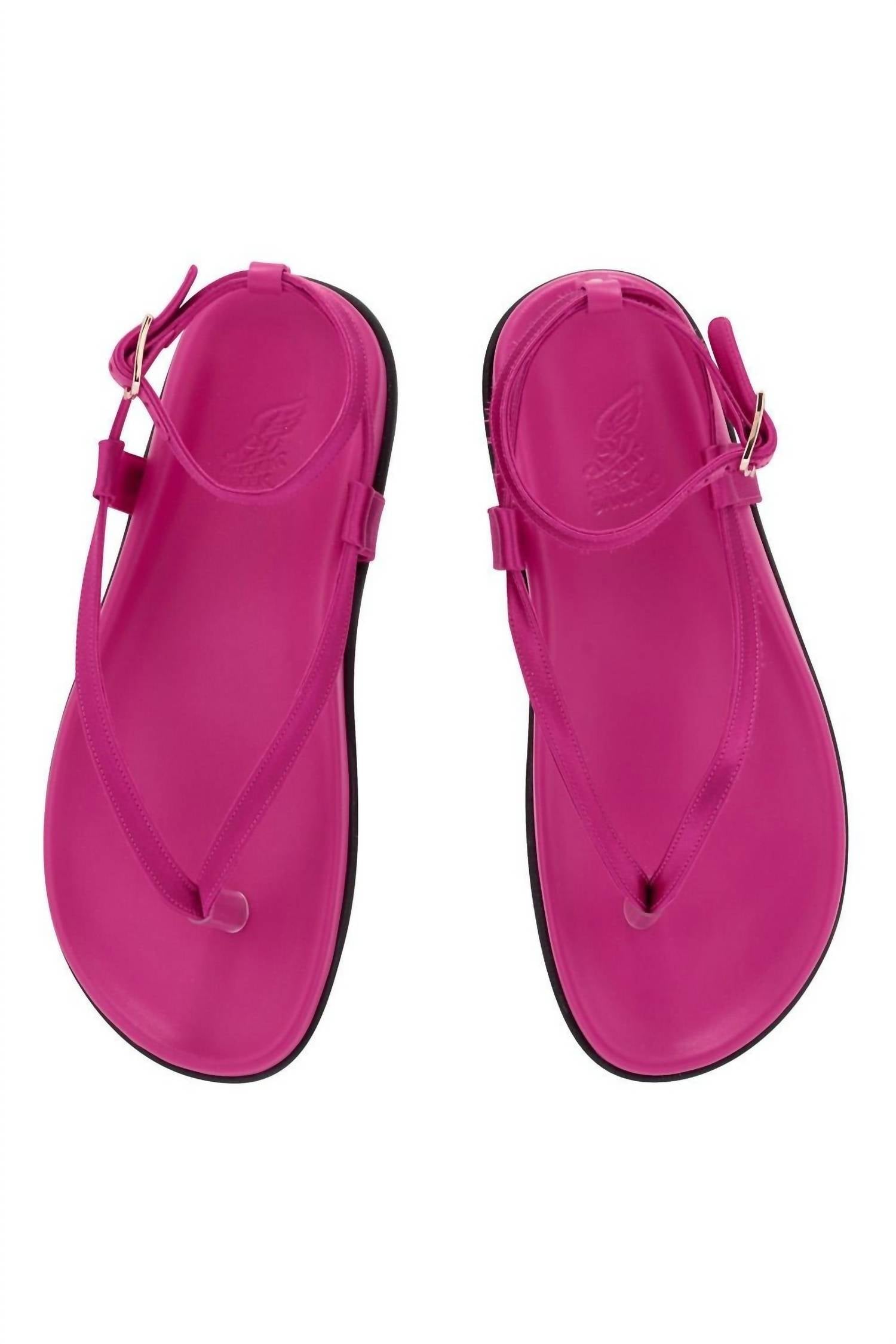 ANCIENT GREEK SANDALS Women's Saloni Flat Sandals in rich pink - women's sandal - alternate view