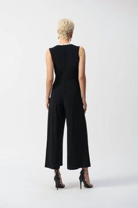 Joseph Ribkoff Sleeveless Culotte Jumpsuit in black vanilla - women's pants - alternate view