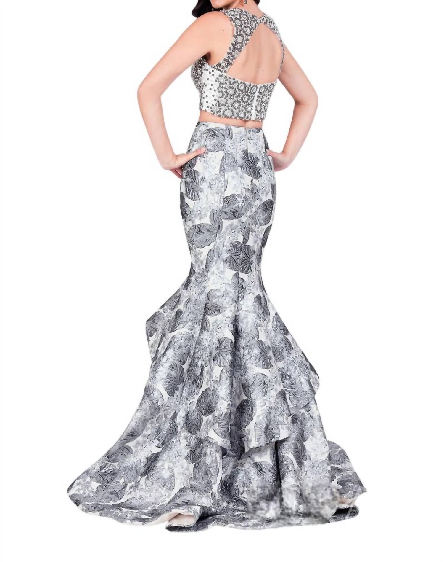 Terani Couture - Two-piece Sparkling Beaded Prom Dress