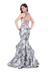 Terani Couture - Two-piece Sparkling Beaded Prom Dress