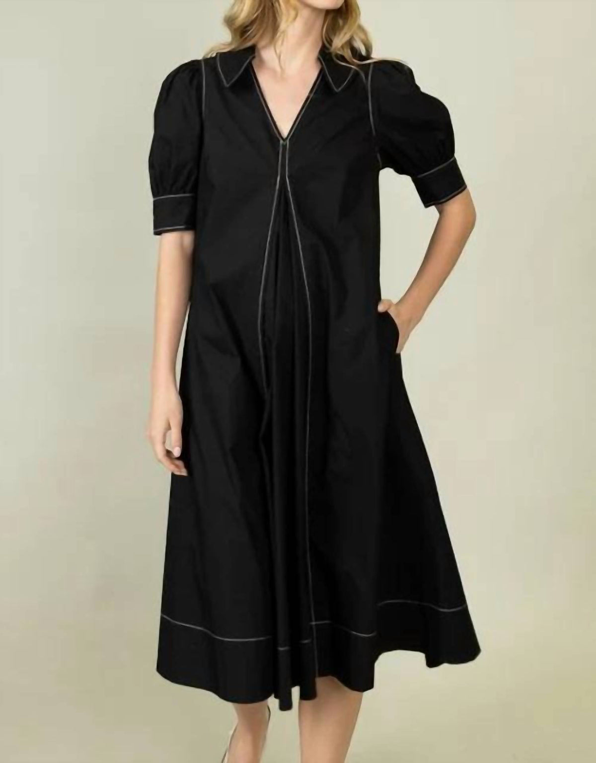 Heyson - Contrast Stitch Detail Midi Dress