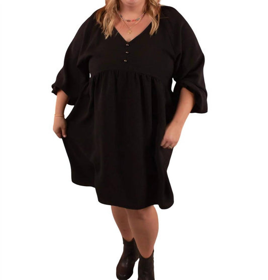 Haptics - Bonnie Bubble Sleeve Peplum Dress