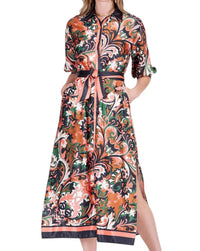Jade - Autumn Scroll Maxi Dress