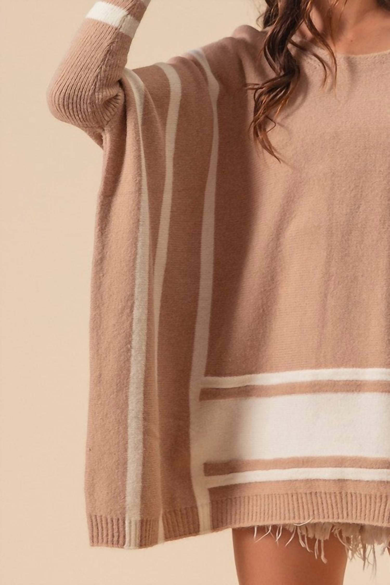 Bibi - Batwing Striped Sweater