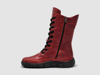 Kcr Group - Women’s Original Tall Thick Wool-lined Zip-up Leather Boots