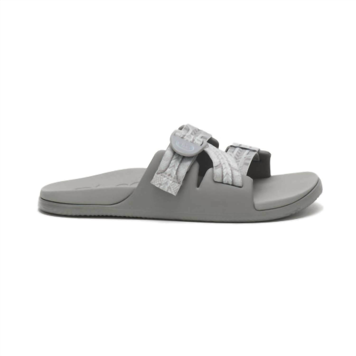 Chaco Women's Chillo Slide Sandal in pierce staple gray - women's sandal - detail view