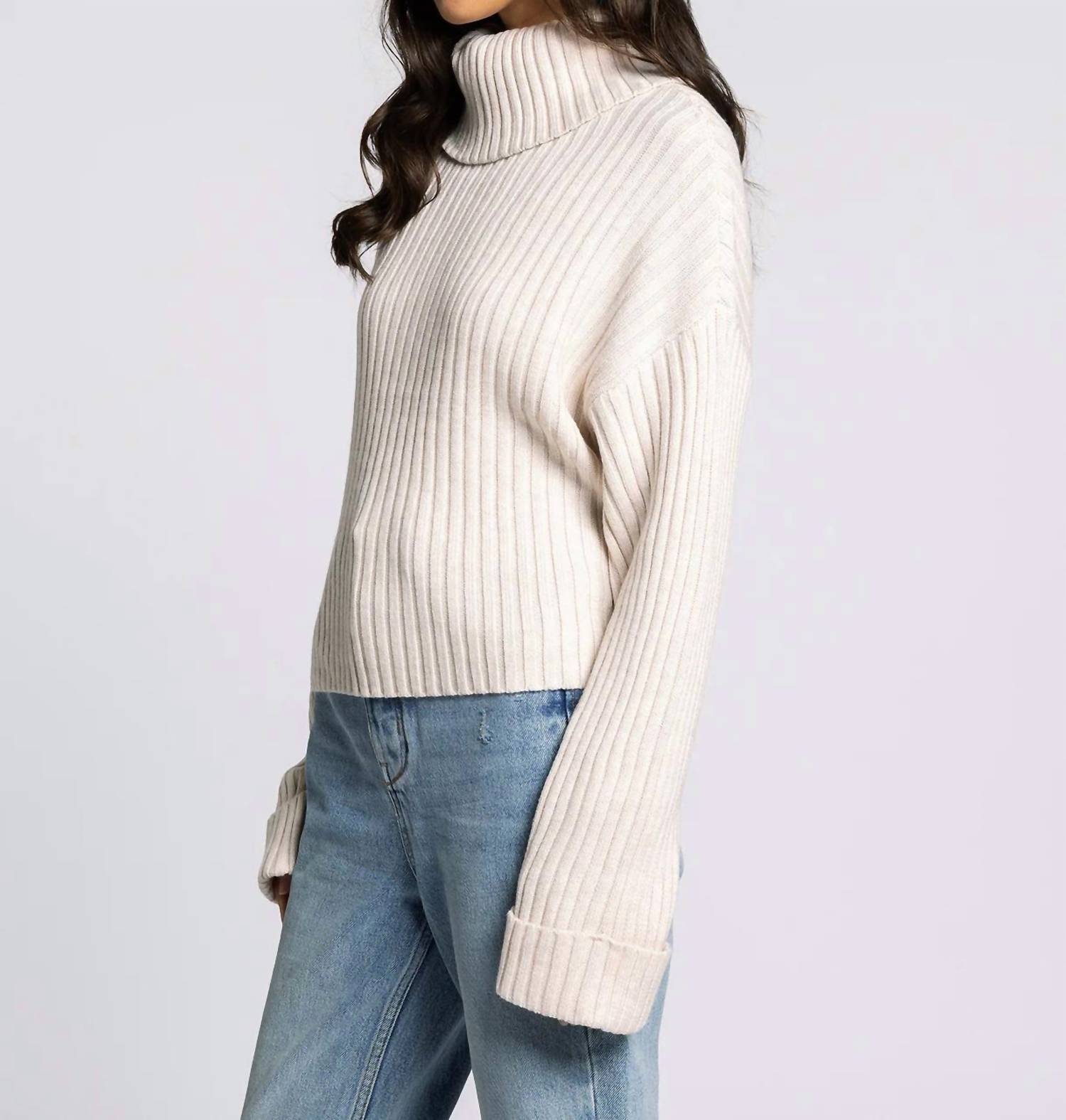 Weekend Los Angeles Virginia Turtleneck Sweater in bone white - women's sweater - view 4
