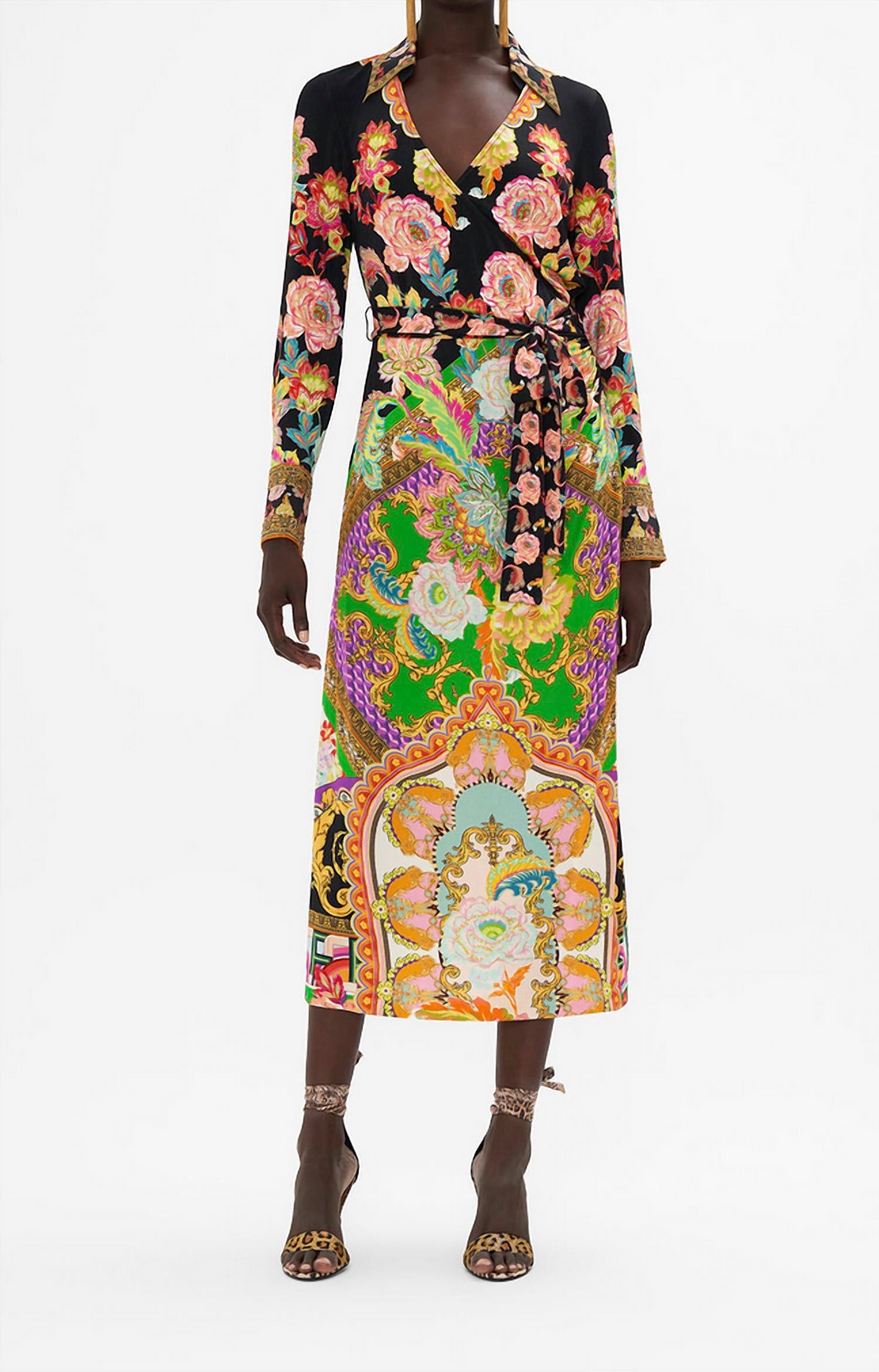Camilla Jersey Collared Dress in sundowners in sicily in sundowners in sicily - women's dress