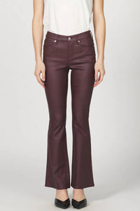 DEAR JOHN DENIM Jaxtyn Wax Coat Flare Jeans in oxblood - women's jeans