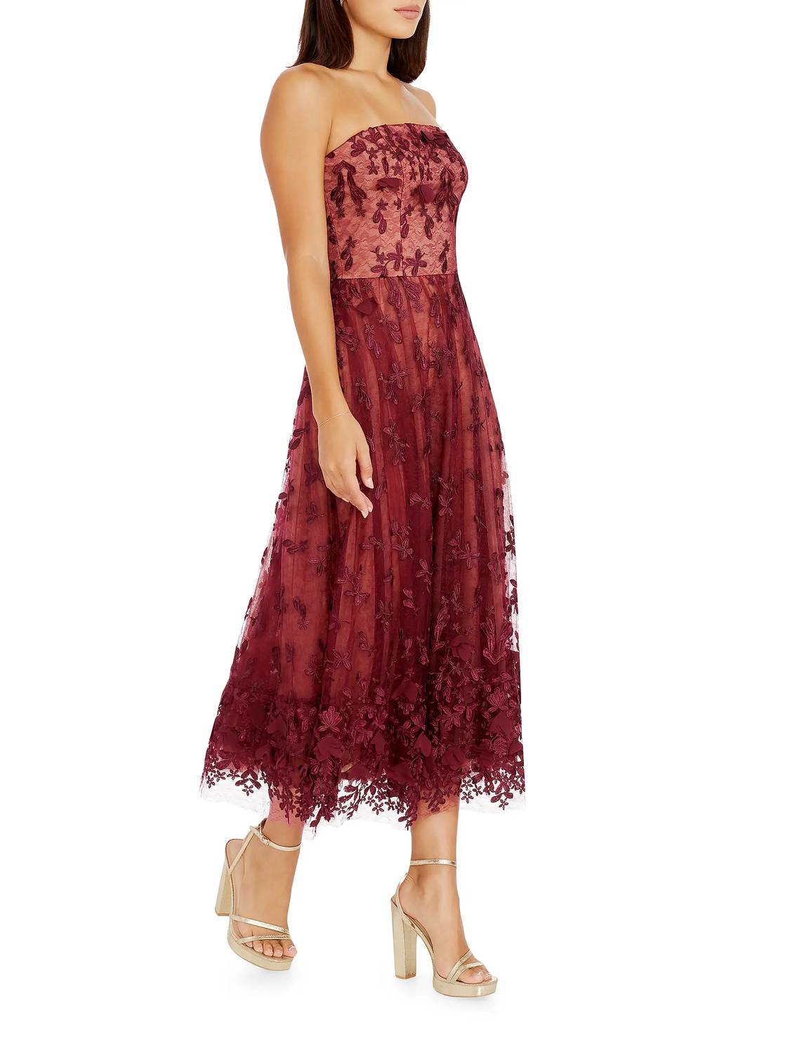 Dress The Population - Kailyn Strapless Midi Dress