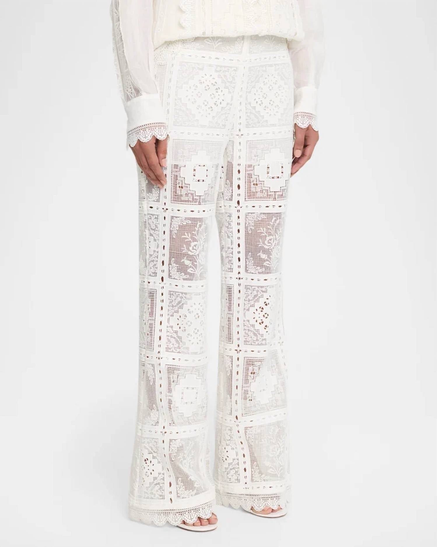 Zimmermann - Aster Embroidered Pants
