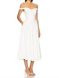 ASTR Elvinia Midi Dress in white - women's dress - detail view