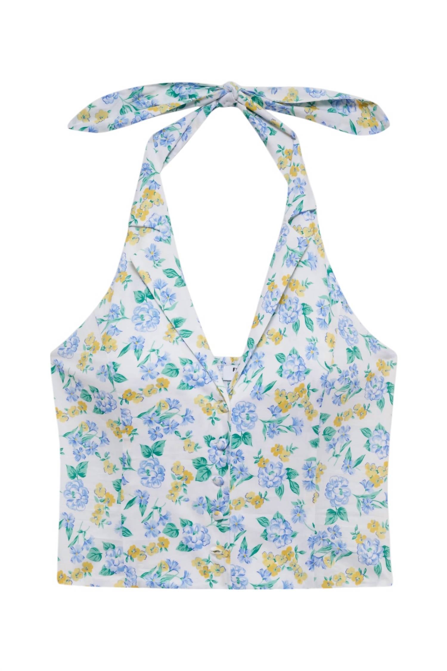 Frankies Bikinis - COTTAGE POPLIN HALTER TOP