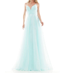 COLORS DRESS Glitter Tulle A-line Gown in mint - women's dress