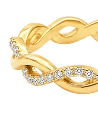 Allyanna Gifts - Women's Moissanite Pave Twisted Eternity Ring Band