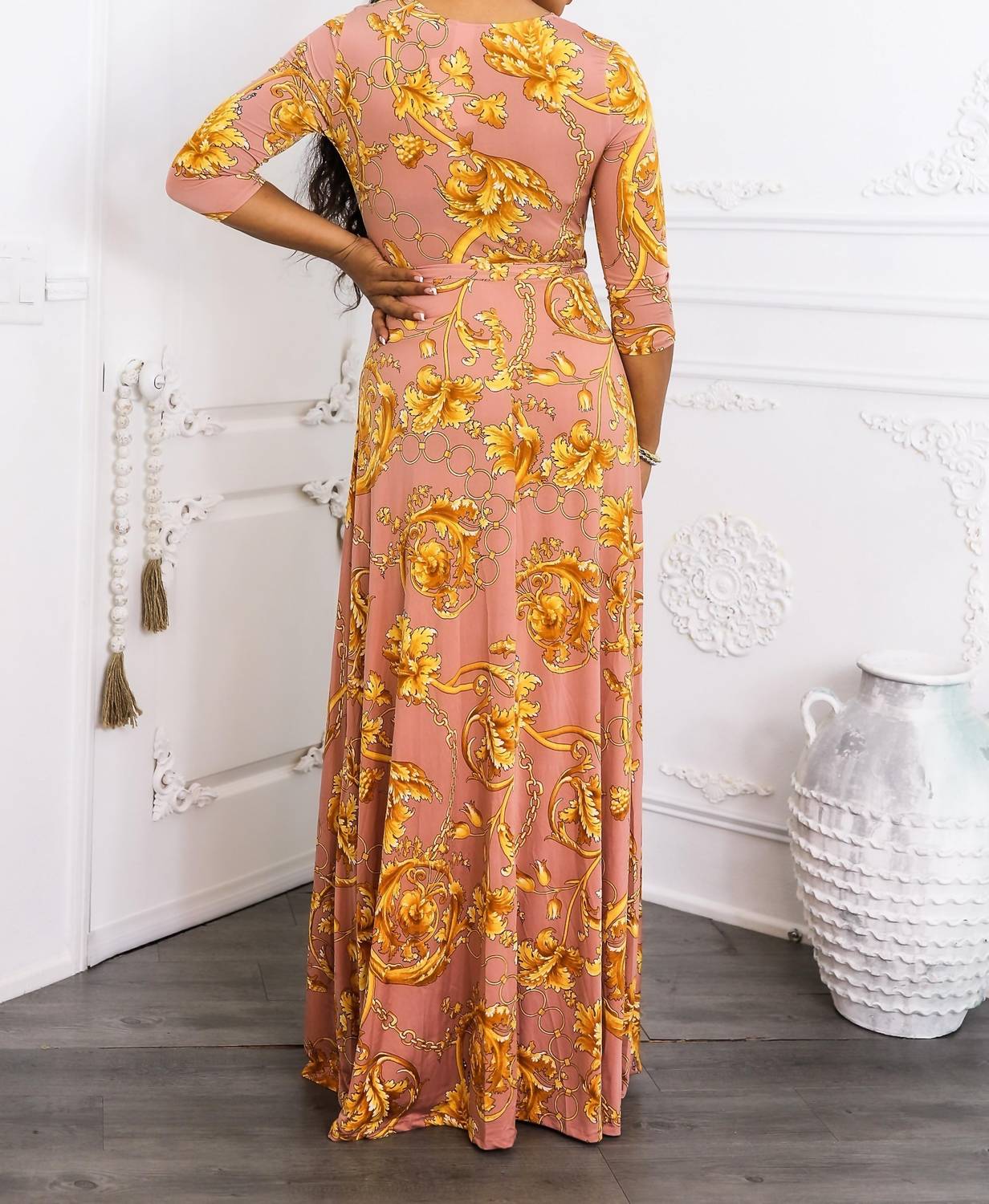 Surelymine - Elegant Wrap Boho Maxi Dress