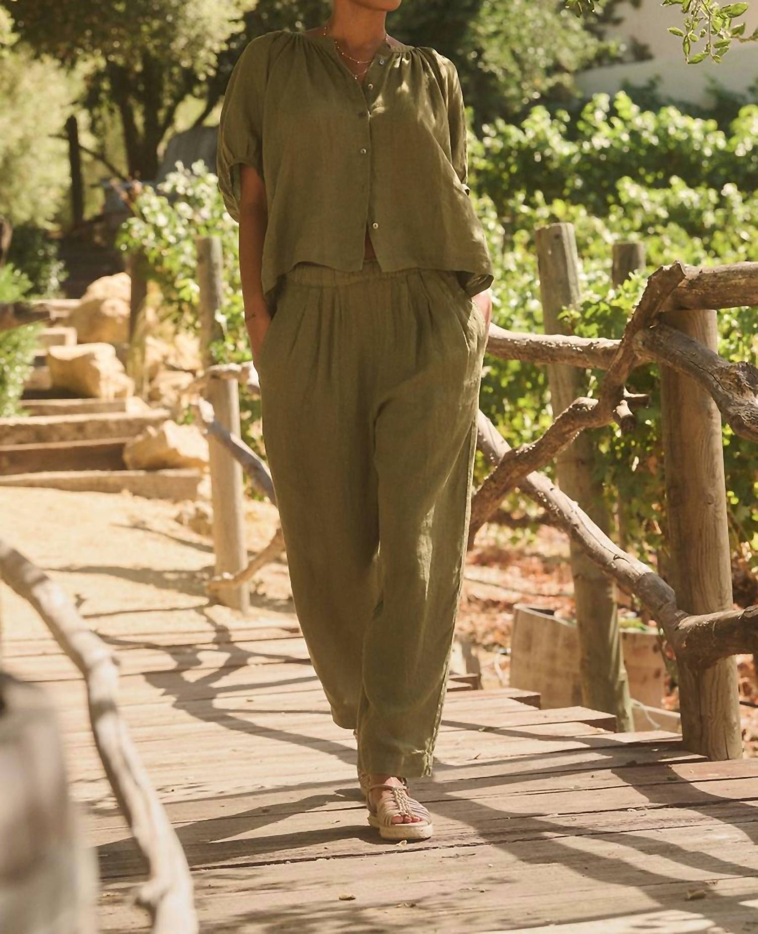 Velvet By Graham & Spencer - Lola Pull On Linen Pants - Plus