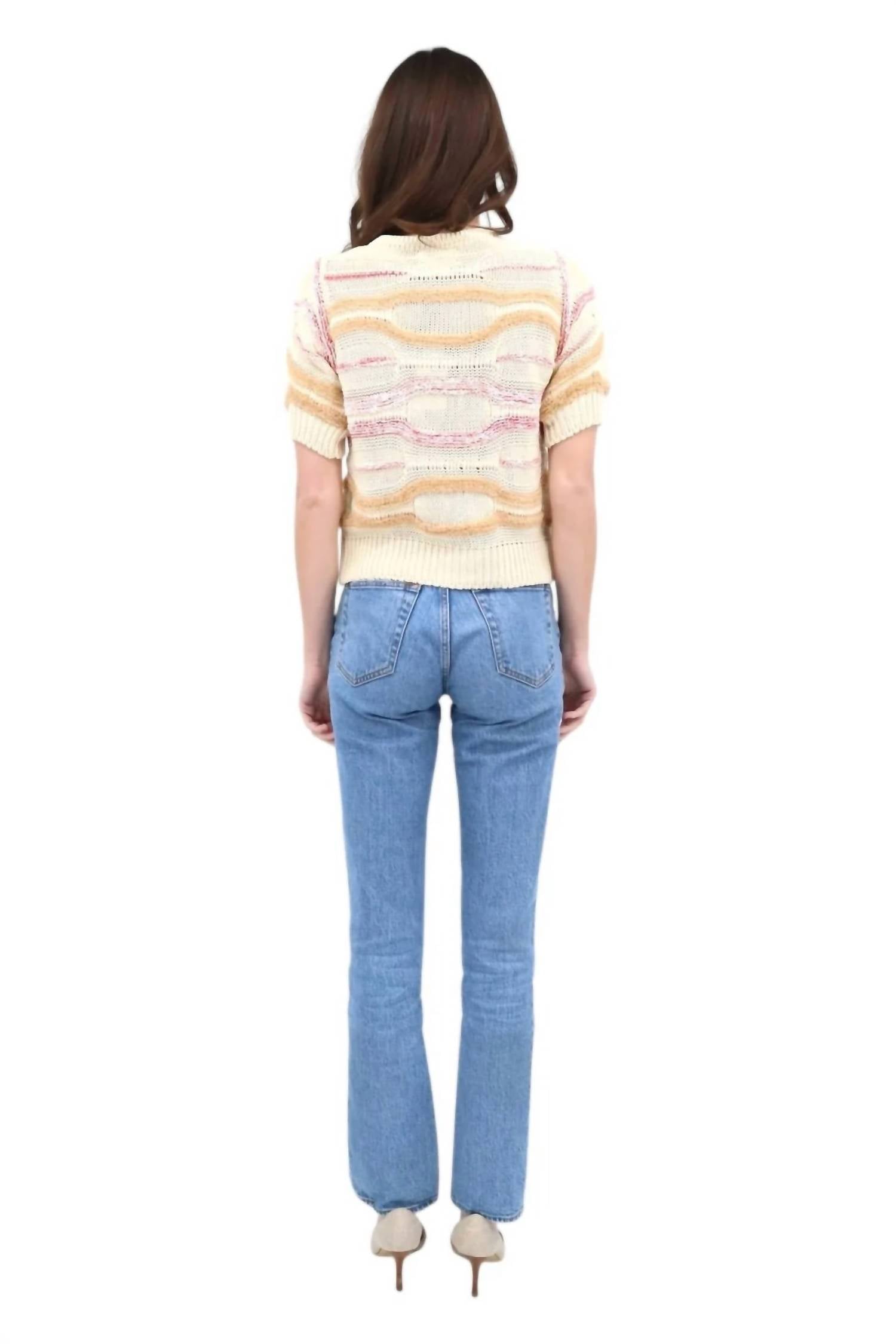 Sita Murt - Open Weave Crew Striped Top