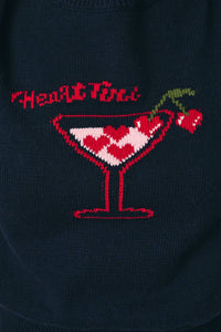 Sunday Edition - Heartini Graphic Short Sleeve Knit Sweater