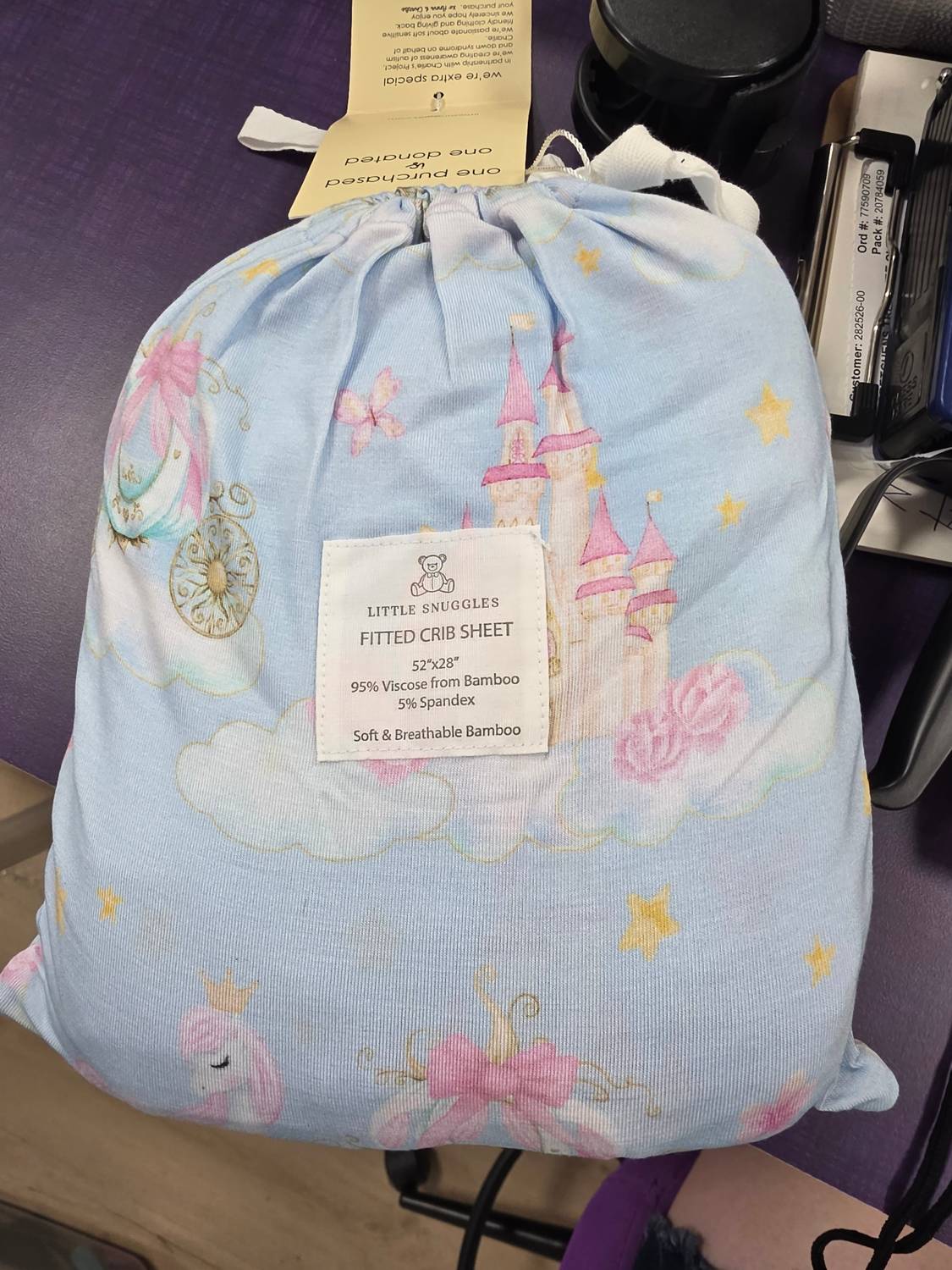 Charlies Project - Girls Princess Castle Crib Sheet