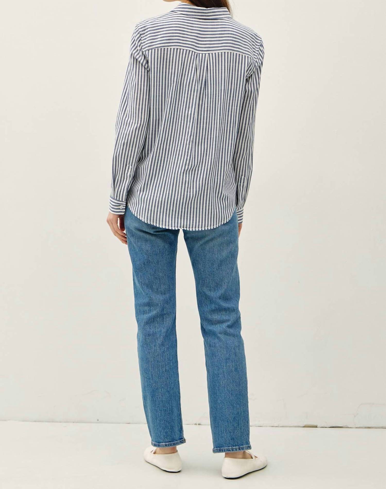 Be Cool - Striped Long Sleeve Collared Button-up Shirt