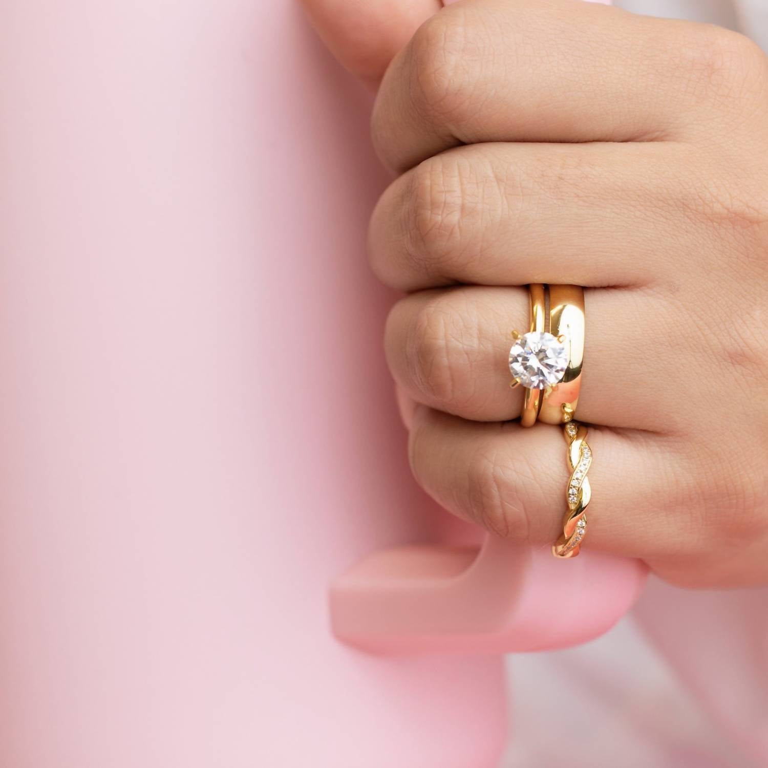 Starlette Women's Maria Stackable Ring in gold - women's jewelry - view 4