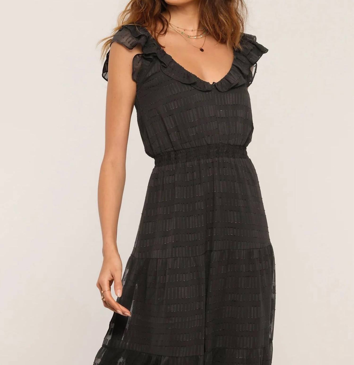 heartloom Vesna Midi Dress in black - women's dress - alternate view