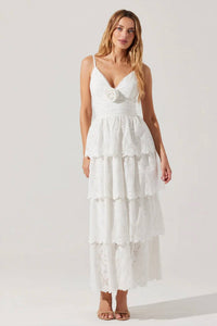 Astr - Faeryn Eyelet Tiered Maxi Dress