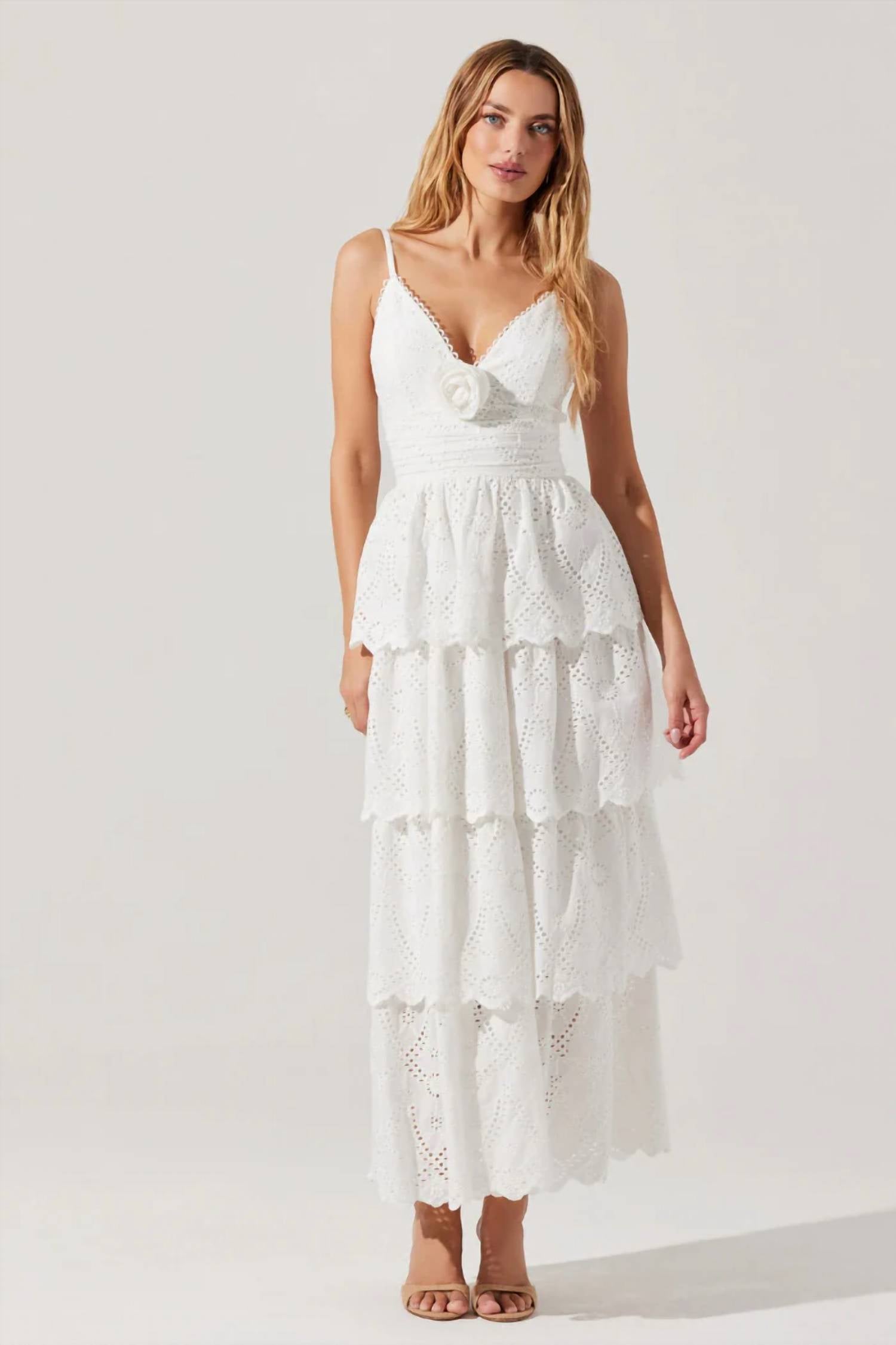 Astr - Faeryn Eyelet Tiered Maxi Dress