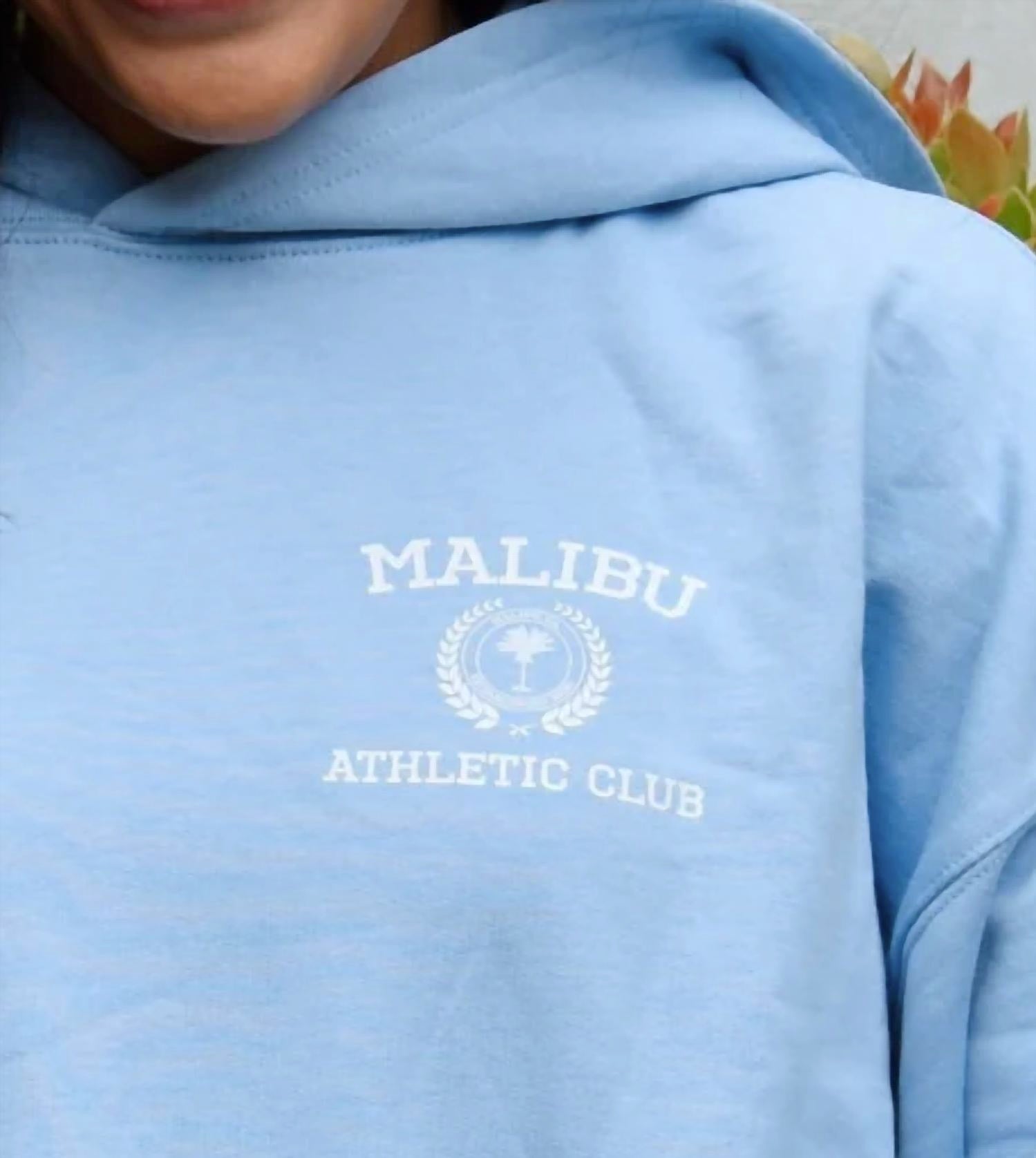 8apart Malibu Athletic Club Hoodie in blue - women's top - detail view