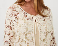 Esqualo - Carina Tape Yarn Crochet Cardigan