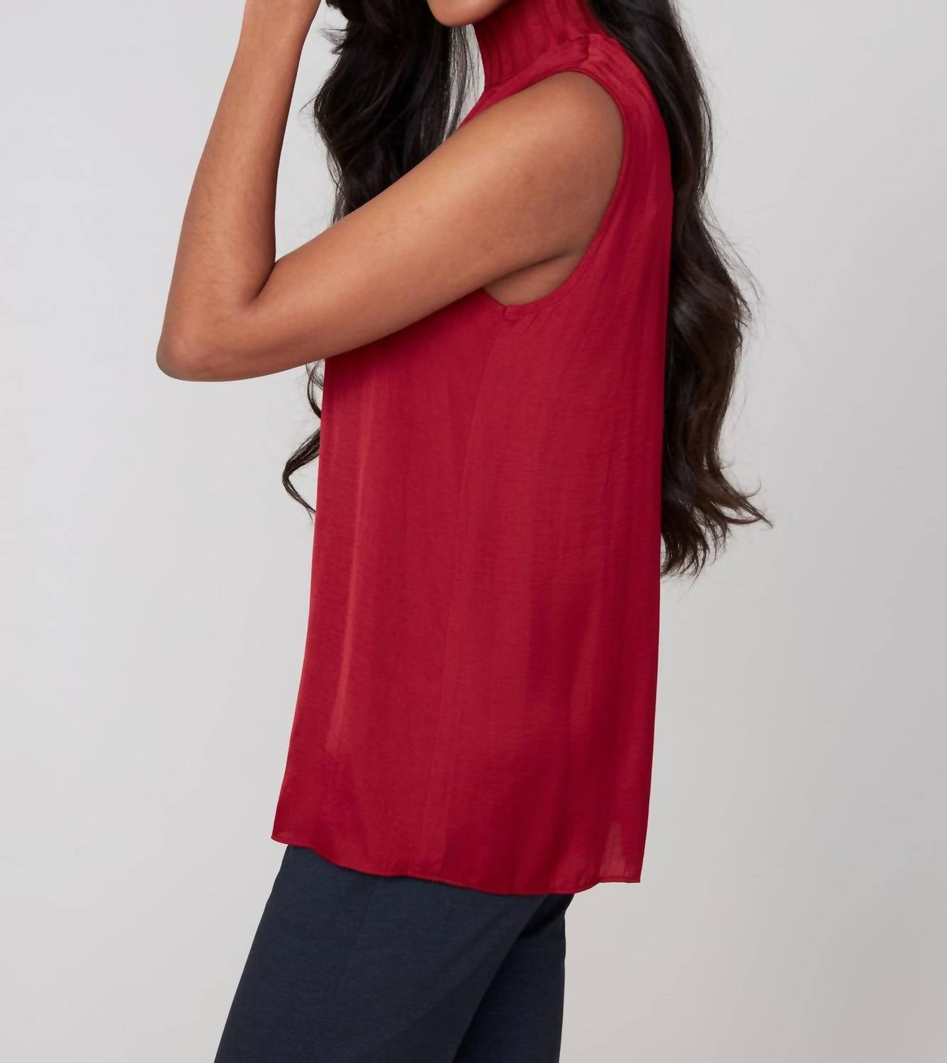 Renuar - Mock Neck Sleeveless Top