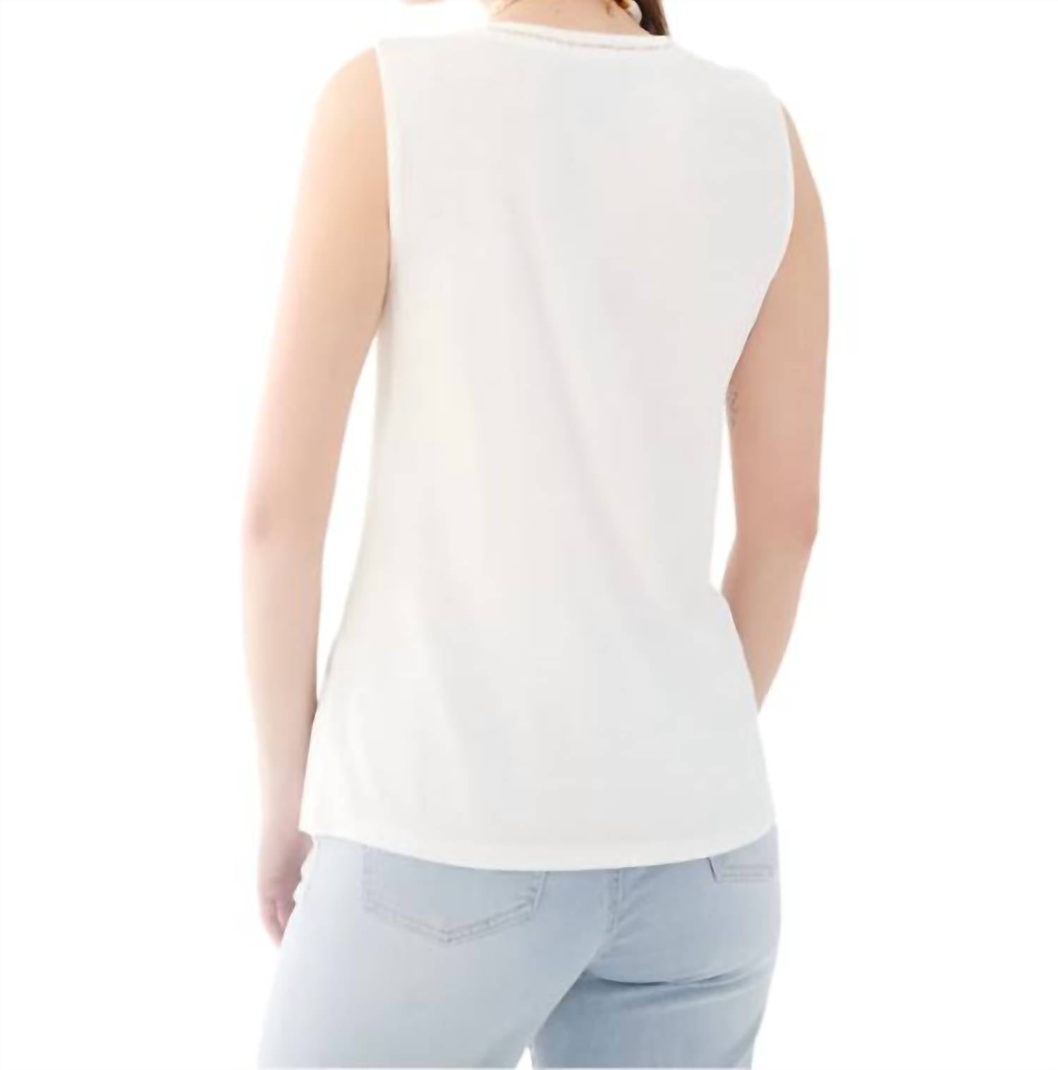 Fdj - Sleeveless V-neck Jersey Top