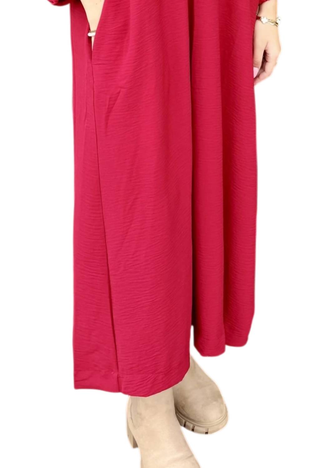 Vanilla Monkey Fresca Midi Dress in crimson - women's dress - detail view