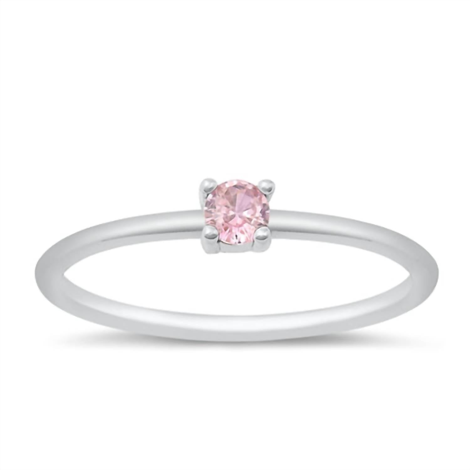 Starlette Women's Round Stackable Ring in pink - women's jewelry