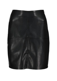 bishop + young Women's Vegan Leather Seamed Mini Skirt in black - women's skirt