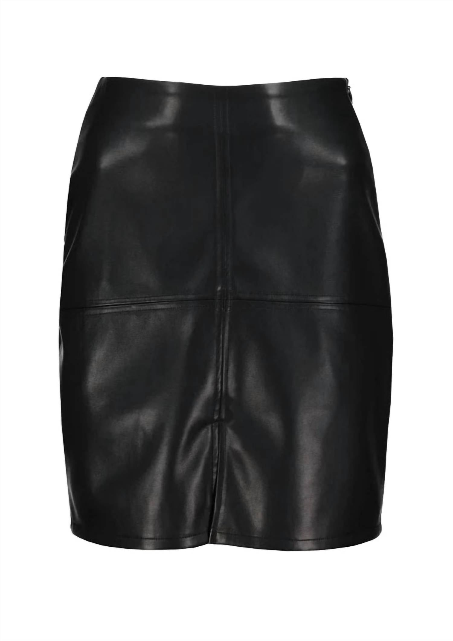 bishop + young Women's Vegan Leather Seamed Mini Skirt in black - women's skirt