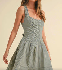 Miou Muse - Striped Cross Back Dress