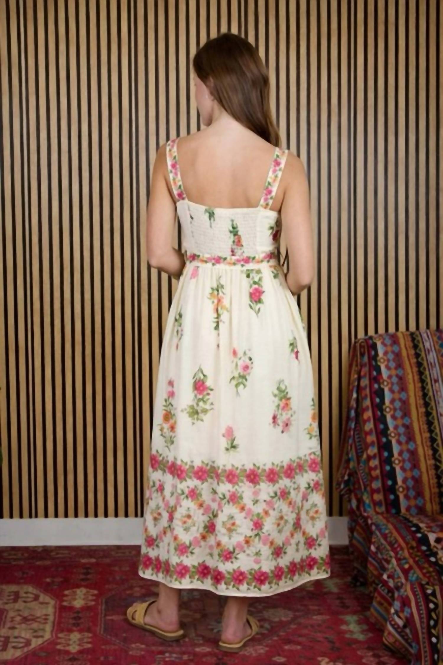 Blu Pepper - Floral Border Midi Dress