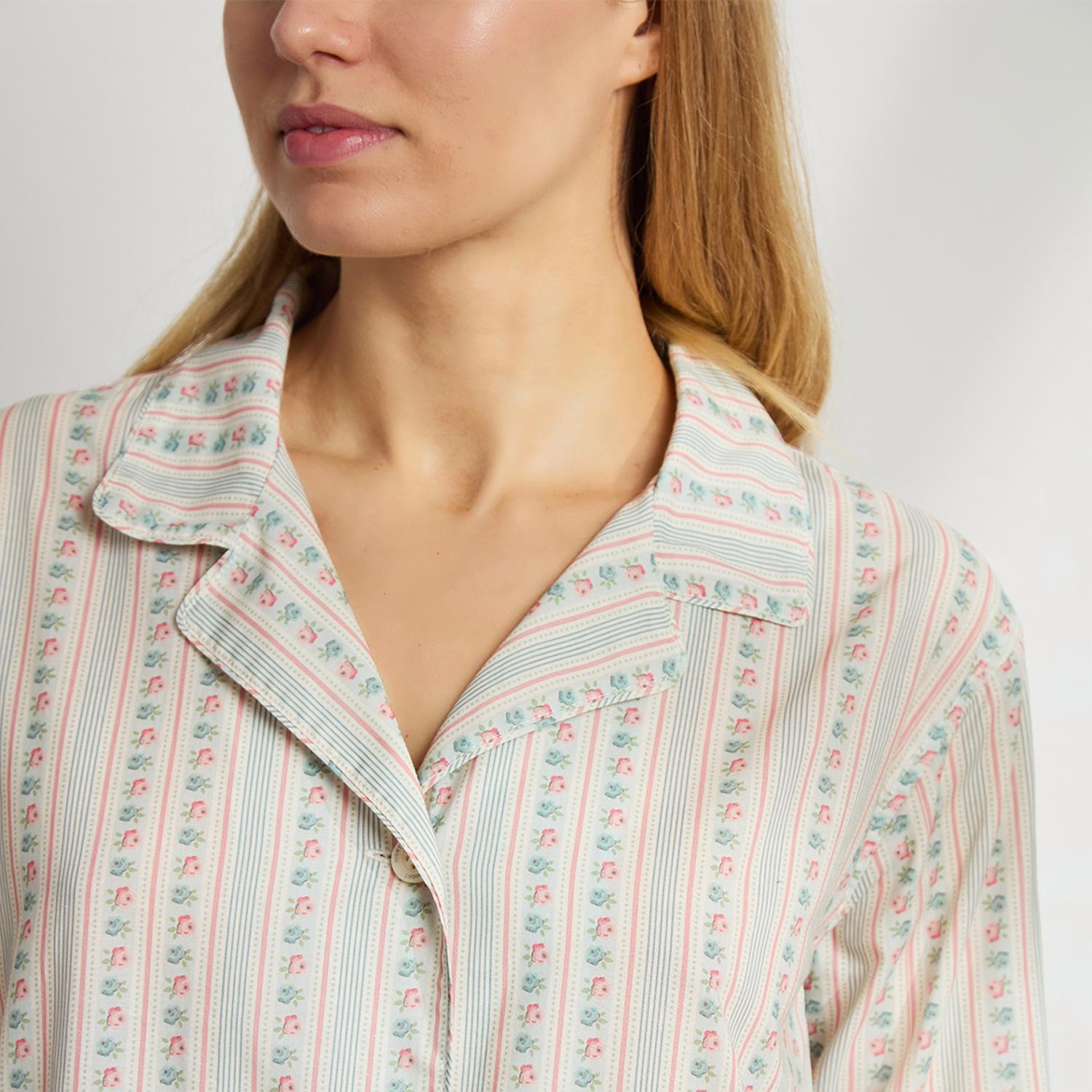 The Sleep Code - Printed Floral Cotton Long Pajama Set
