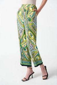 Joseph Ribkoff - Paisley Print Pull On Cropped Pant