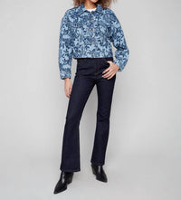Charlie B - Cropped Jacquard Denim Jacket