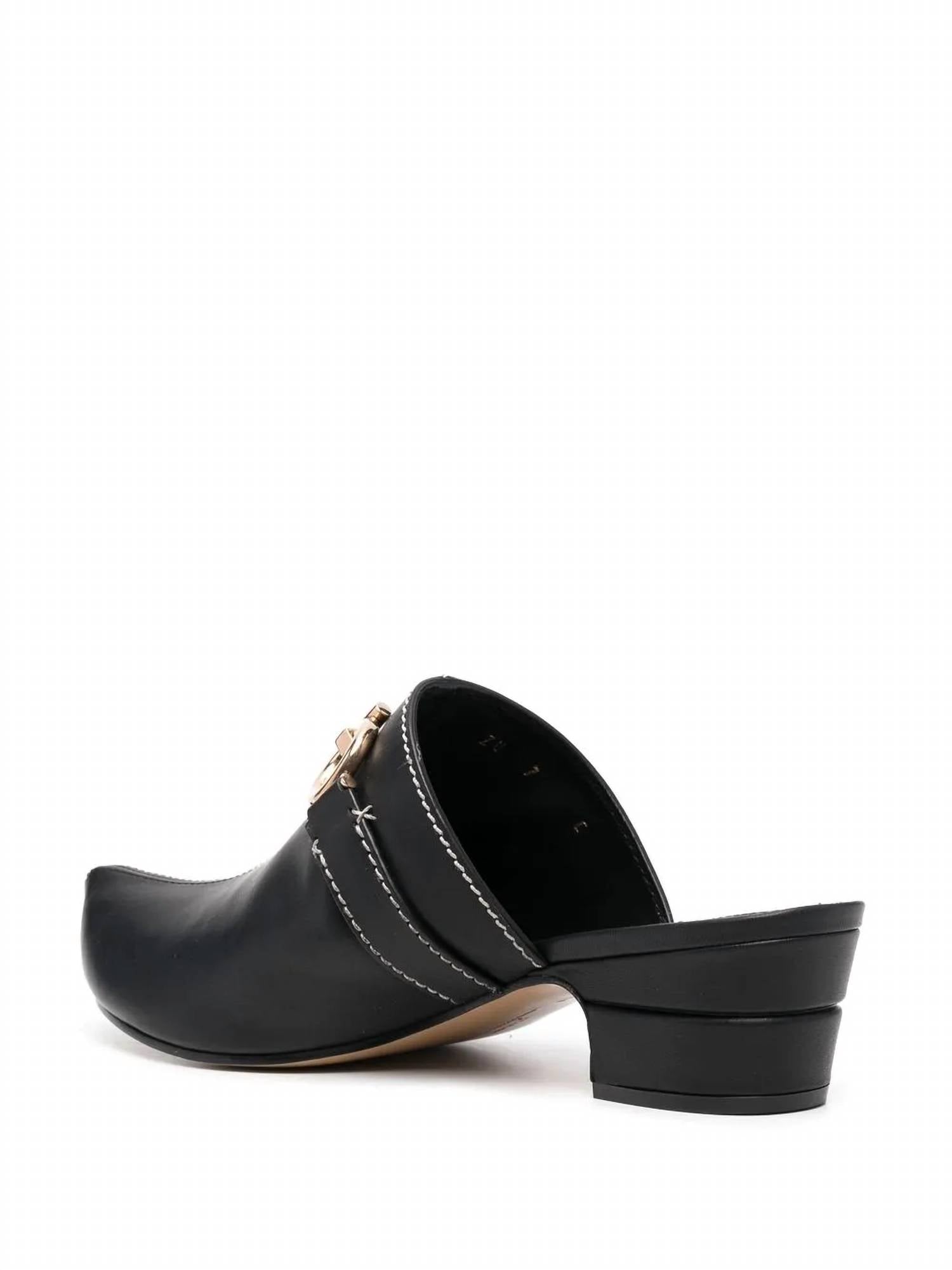 Salvatore Ferragamo Women's Gancini Leather Mules in black - women's shoe - view 64