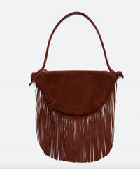 Freda Salvador - Women's Erika Fringe Crescent Handbag