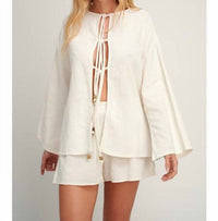 Pearl And Caviar - Iralika Tie Front Top